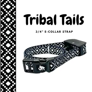 3/4" Replacement E-Collar Strap – Soft, Lightweight Polyester | Adjustable Fit 12"–26" Neck | Tribal Tails