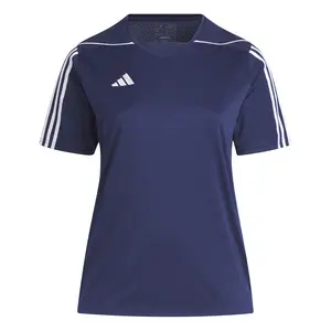 adidas Womens Tiro23 League V Neck Short Sleeve Jersey Plus Soccer Cleats  - Blue