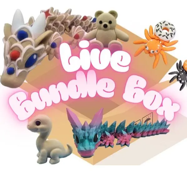 $135 Live Bundle Box of Figurines Print Decor - 3D Printed Ornaments for Unique Home & Office Decor