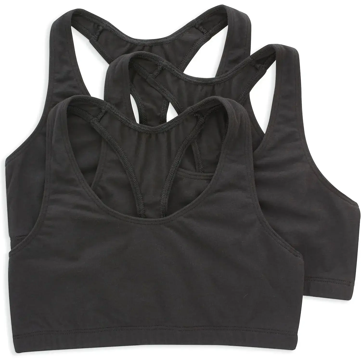 Women's Racerback Cotton T-Back Bralette (3 Pack)
