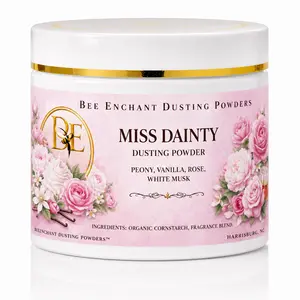 Bee Enchant’s Miss Dainty Custom Body Dusting Perfume Powder- Scented - Finely Milled powder Talc-Free Fragrance  Daily-Natural Shower Powder Cosmetic Peach Skin Repair