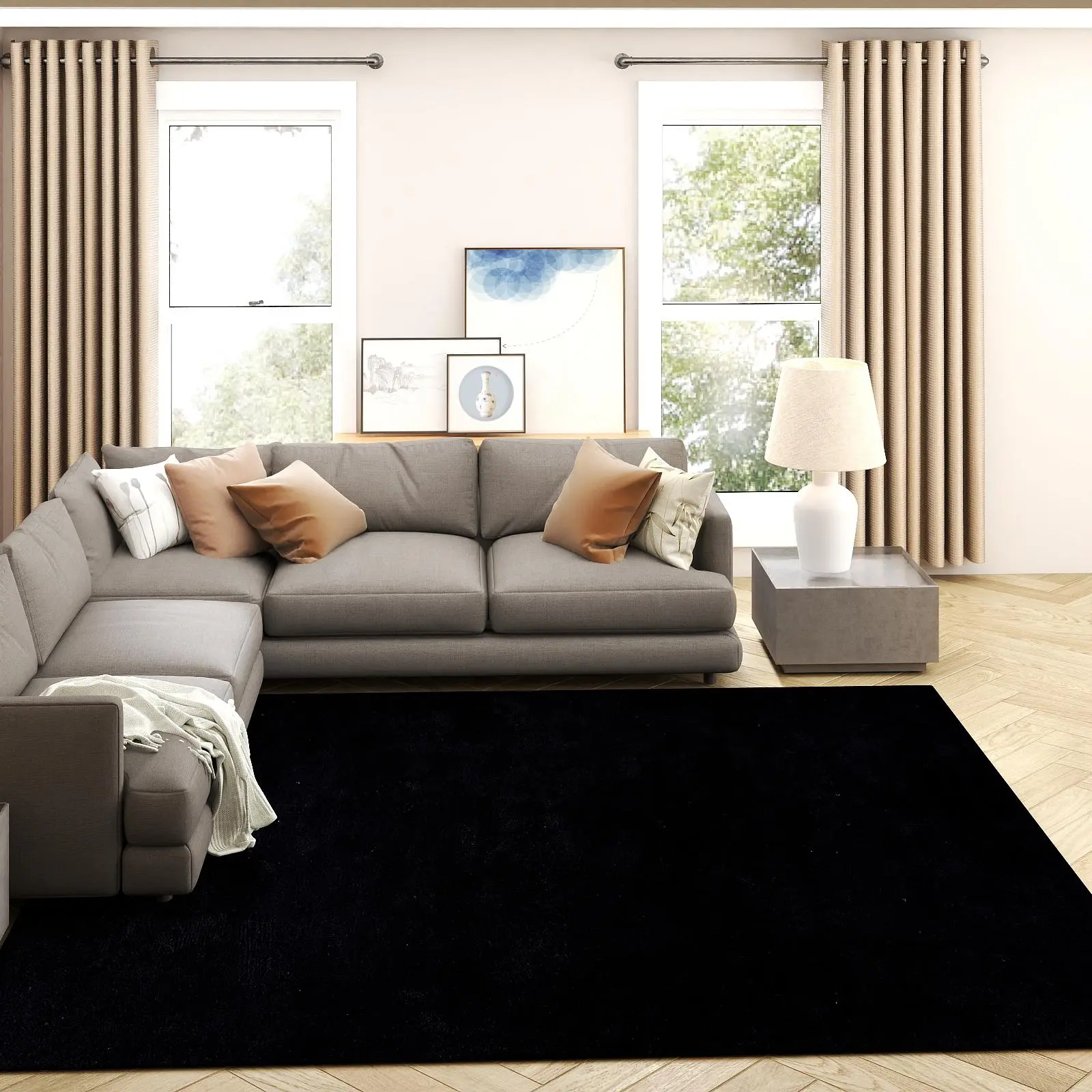 【Summer Sale Deals】MUGORN Plush Rug, suitable for bedroom and living room, upgraded non-slip design, soft decoration, thick plush, comfortable indoor rug, ideal for baby rooms, kids' rooms, dorms, home aesthetics, durable. Soft indoor decor