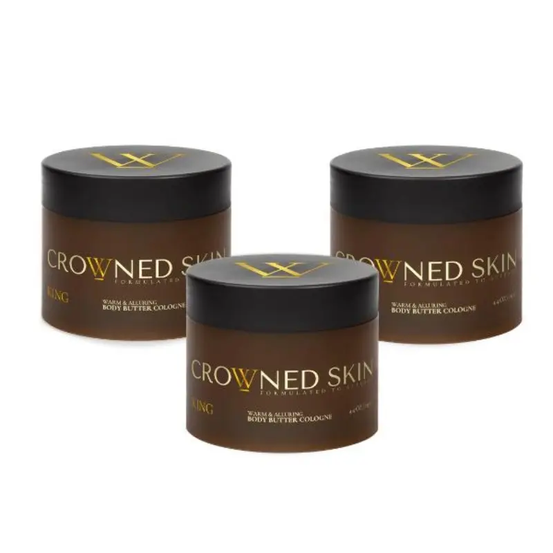 【Buy 1 Get 2 Free】Crowned Skin Body Butter Cologne 3-Pack Bundle - 4.4oz Each, Choose Your Scent (King, Reign, Monarch, Prince, Empire)