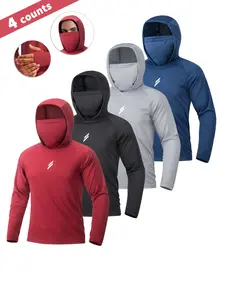 Men's Sun Protection Hoodie Set,FishingHoodiewithMask,Casual Breathable Fishing Jacket,Quick Dry Sportswear with Face Cover, SunProtectionFishingGear,Outdoor Adventure Clothing, Active Athletic Hoodie
