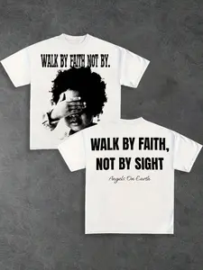 Unisex Graphic Tee with Bible Verse Print, Casual Streetwear Short Sleeve, Faith Inspiring Design, Perfect for Daily Wear