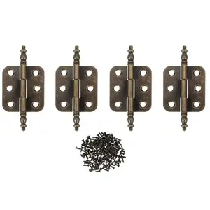 4 Piece Vintage Bronze Hinges with Screws, Ideal for Box Making, Jewelry Wooden Boxes, Gift Boxes, Furniture Folding Hinges