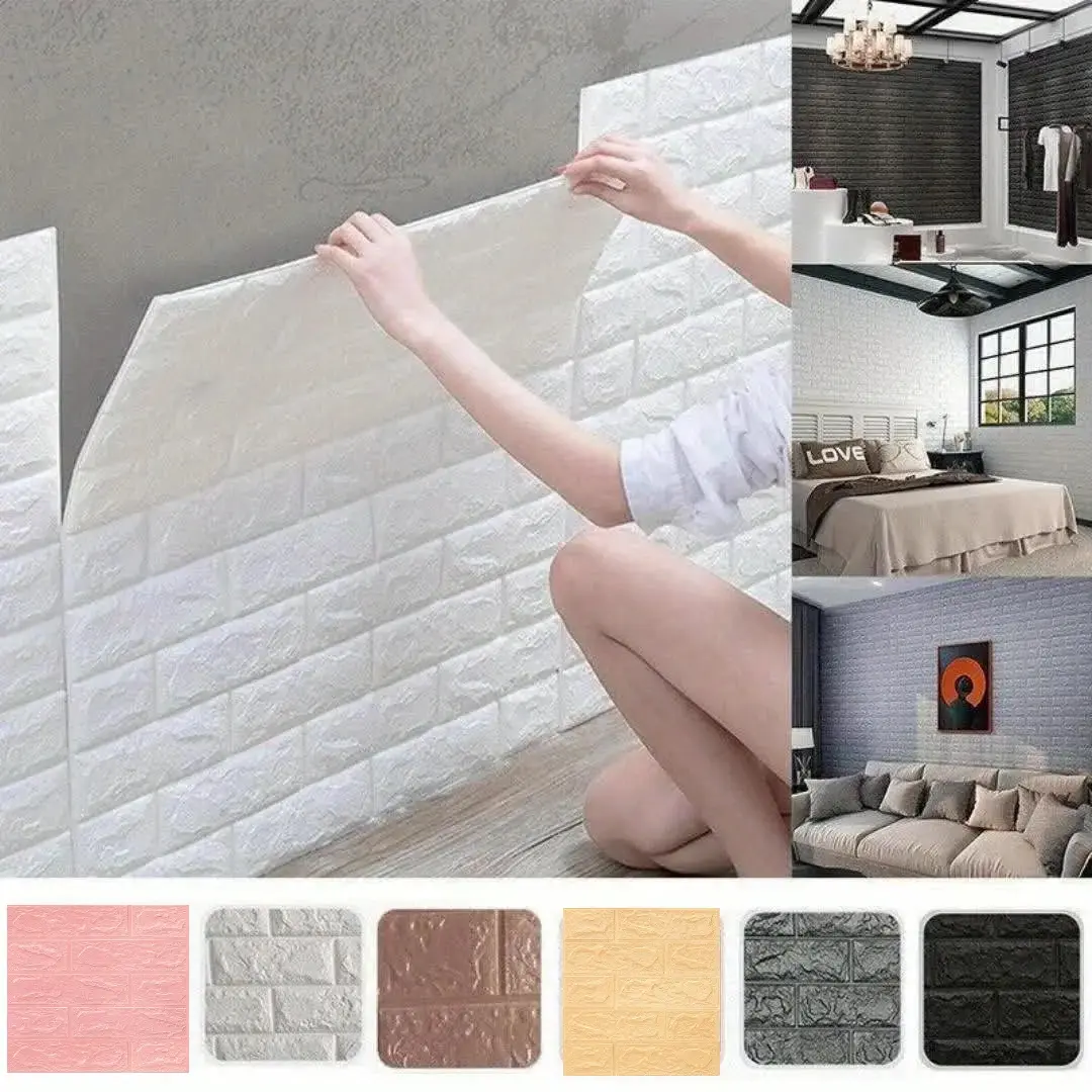 30/50 pieces 3D brick pattern wallpaper stickers, Peel And Stick Wallpaper Designs, Decorative wallpaper, foam self-adhesive wall stickers, thickened design, peel and stick, easy to clean and cut, suitable for decoration in living rooms, kitchens