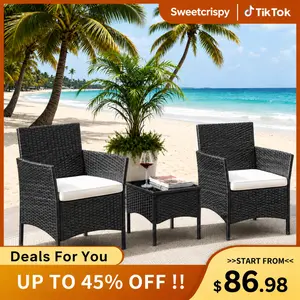 【Deals for you】3-Piece/4-Piece Patio Furniture Set, Wicker Outdoor PE Rattan Furniture with Coffee Table & Washable Cushion, Compact Bistro Conversation Seating for Balcony, Garden, Poolside 【Deals for you】3-Piece/4-Piece Patio Furniture Set, Wicker Outdoor PE Rattan Furniture with Coffee Table & Washable Cushion, Compact Bistro Conversation Seating for Balcony, Garden, Poolside
