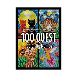 100 Quest Color by Numbers Book, 204 Pages + Set, Digital Coloring Book, Perfect Gift for Kids & Adults, Creative Art Therapy Tool, Relaxation