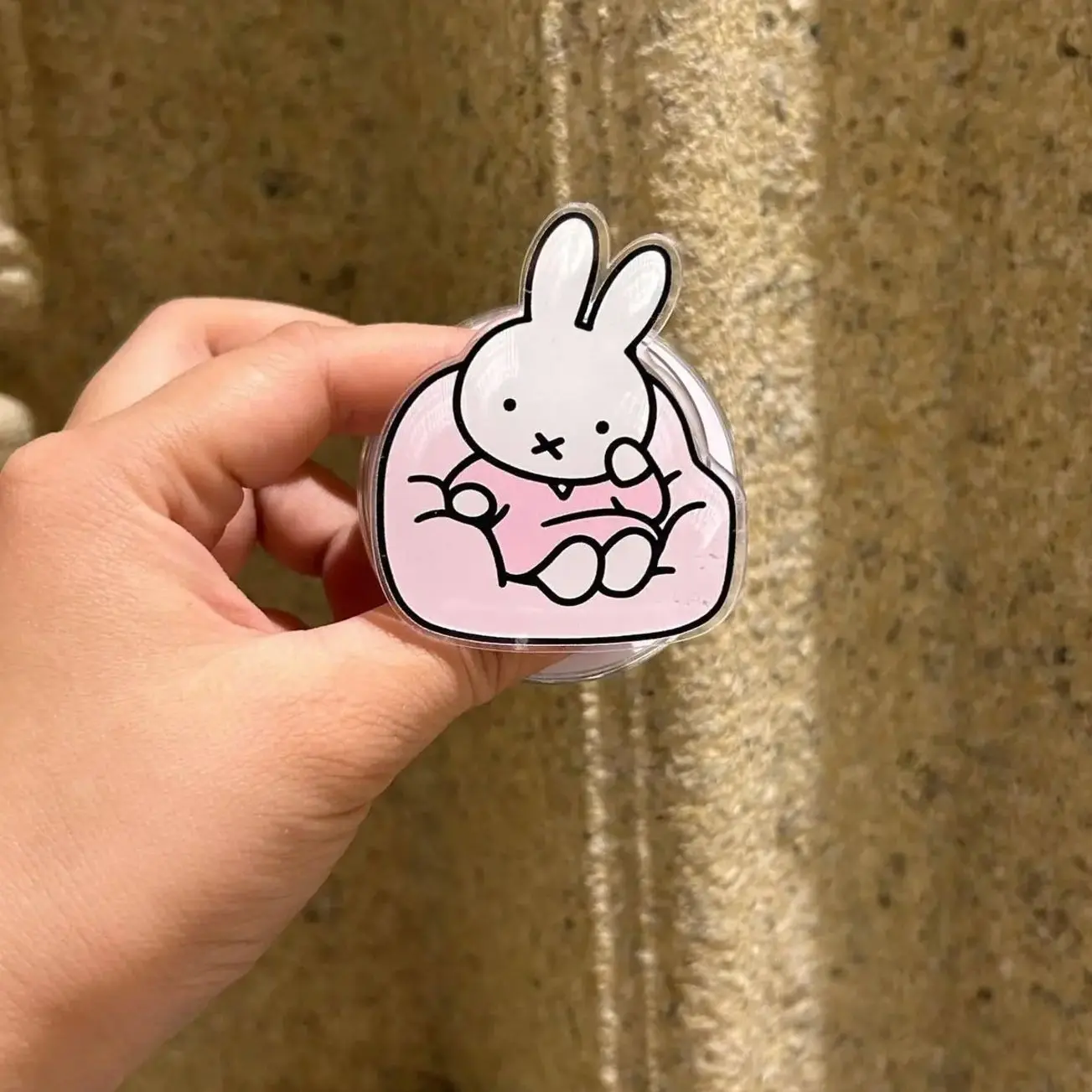 Cute Pink Bunny MagSafe Phone Grip – Minimal Phone & Kindle Accessory