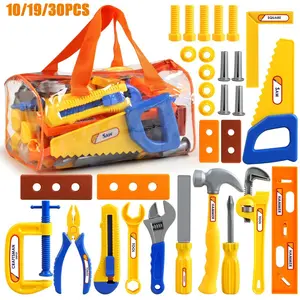 Simulated Large Children's Screwdriver Repair and Storage Durable Toolbox Toy, Boys' Playhouse Pretend Play Set