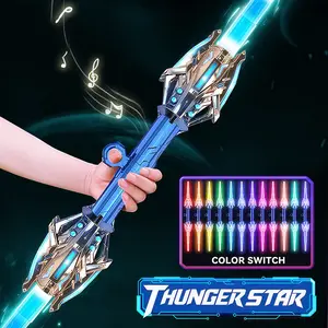 Children's Lightsaber Toy  Cool And Colorful Retractable LED Lights Up Saber with Sound , Handsome Double-edged Lightsaber, And Telescopic Kids Handle for Galaxy War Fighter Warriors, Cool Gifts For Children