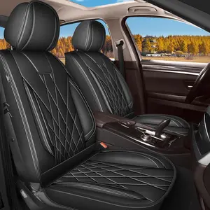 Full Set 2/5 Seats Seat Covers for Toyota RAV4 2013-2025| Waterproof Ergonomic Waist Support Breathable Faux Leather Airbag Compatible Anti-Scratch Wear-Resistant Easy Install Easy Clean Accessories Decoration, Car Seat Cover