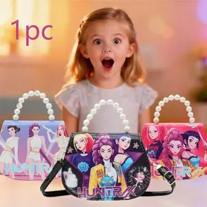 K-Pop Mini Postman Bag Cartoon Fashion Bead Chain Wallet Adjustable Shoulder Strap Multi Color Optional Cute One Shoulder Crossbody Bag Children's Casual Handbag Travel Bag, Hunter Girl Fan Perfect Gift