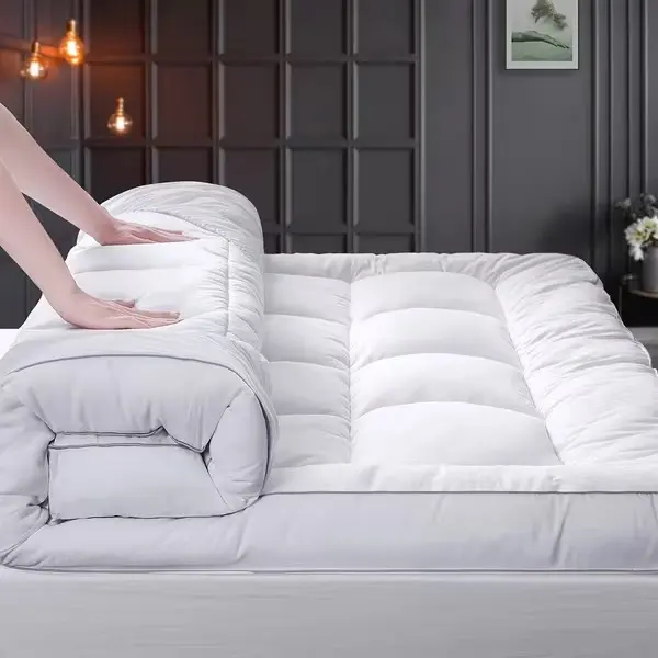 Thick Pillow Top Mattress Topper, Ultra Soft Quilted Cooling Mattress Pad Cover, Deep Pocket Mattress Protector for 8 to 24 Inch Mattresses