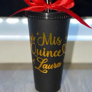 12 pack Reusable personalized quinceañera cups 12 pack Reusable personalized quinceañera cups