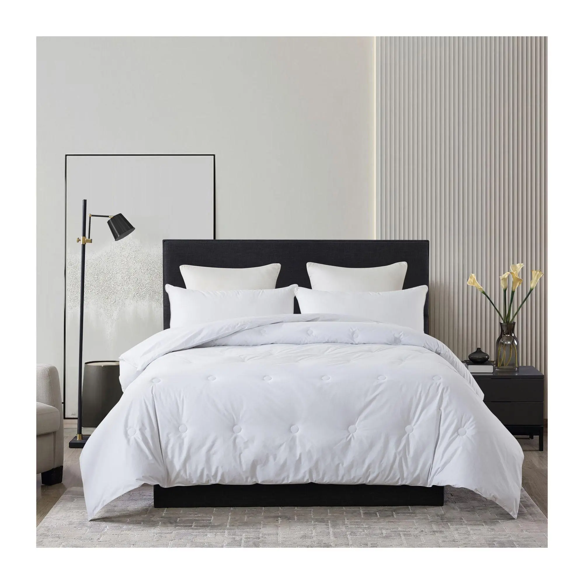 Royal Velvet Tufted Down Alternative Comforter- White Full/Qn