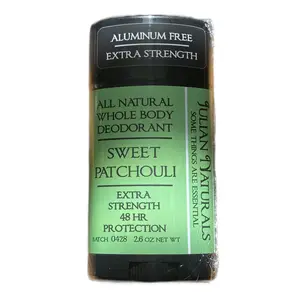Julian Naturals Sweet Patchouli All-Natural Deodorant with Coconut Oil and Shea Butter, Long-Lasting Fragrance