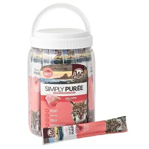 Wild Eats Simply Puree Ahi Tuna 2lb Tub for Cats, Pack of 48 lockable cat treats