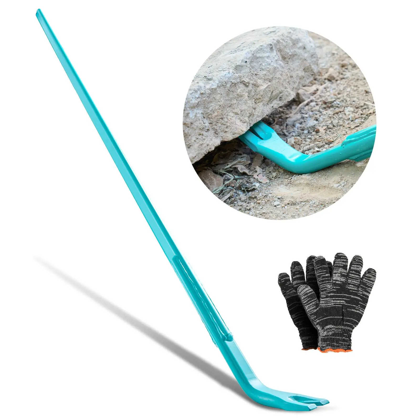 【Summerfinds】VEVOR Heavy-Duty 45# Carbon Steel Crow Bar, 56in Long Lever Bar with 52.5in Extended Grip Handle, 2000 lbs Weight Capacity, Nail Eye Base for Concrete Demolition, Construction & Easy Nail Pulling, Durable Performance