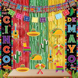 Cinco De Mayo Decoration Set, Papel Picado & Garlands, 24-Piece Festive Supplies for Celebratory Events, Perfect for Cinco De Mayo Parties, Party Decoration Supplies