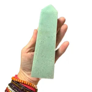 Large Jade Tower - Natural Green Jade Crystal for Home Decor & Healing Properties