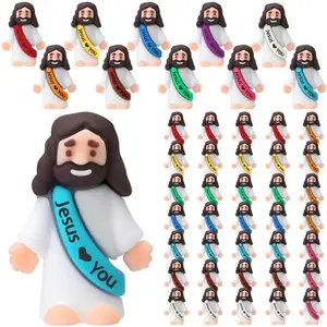 Mini Jesus Figure, 50pcs/set Jesus Love You Slogan Mini Jesus Statue, Religious Activity Decoration, Home Decor for Church, Ornaments,  Funny Gift
