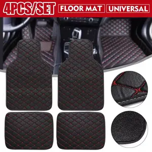 Heavy Duty Universal Car Mats All Weather Leather Floor Liners Full Set Durable Slip Resistant Protection for Cars SUVs Trucks Vans Easy To Install and Clean