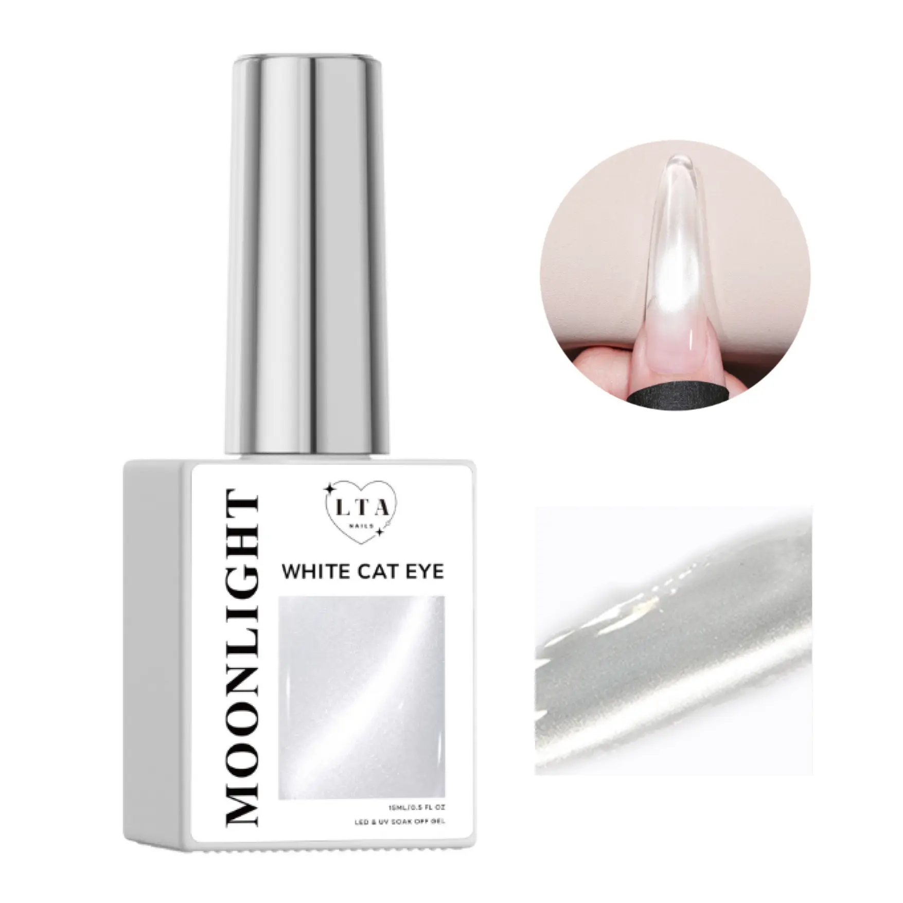 White Cat Eye Gel Nail Polish