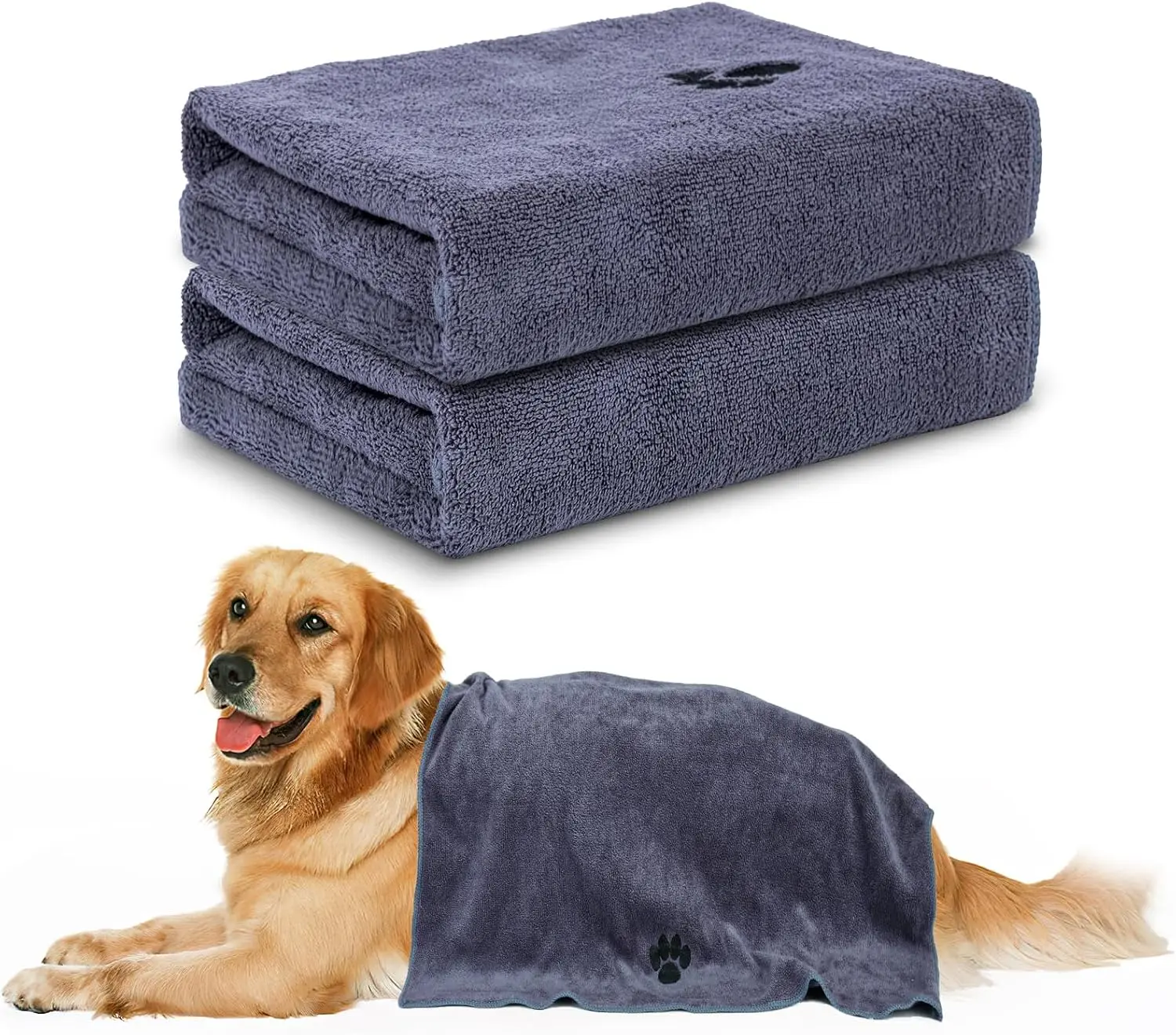 2 Pack Microfiber Dog Towels for Drying Dogs, Large Size 40'' X 23.6''
