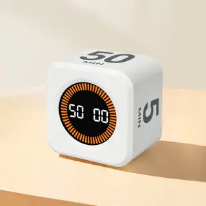 Rotating Gravity-Sensing Cube Timer: 5/10/25/50 minute preset values and customizable mode, countdown/positive count, a focused tool for work, study, and cooking, Thanksgiving/Christmas gifts