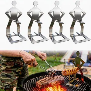 4PCS Funny BBQ Hot Dog Holder – Stainless Steel Sausage Roasting Stands