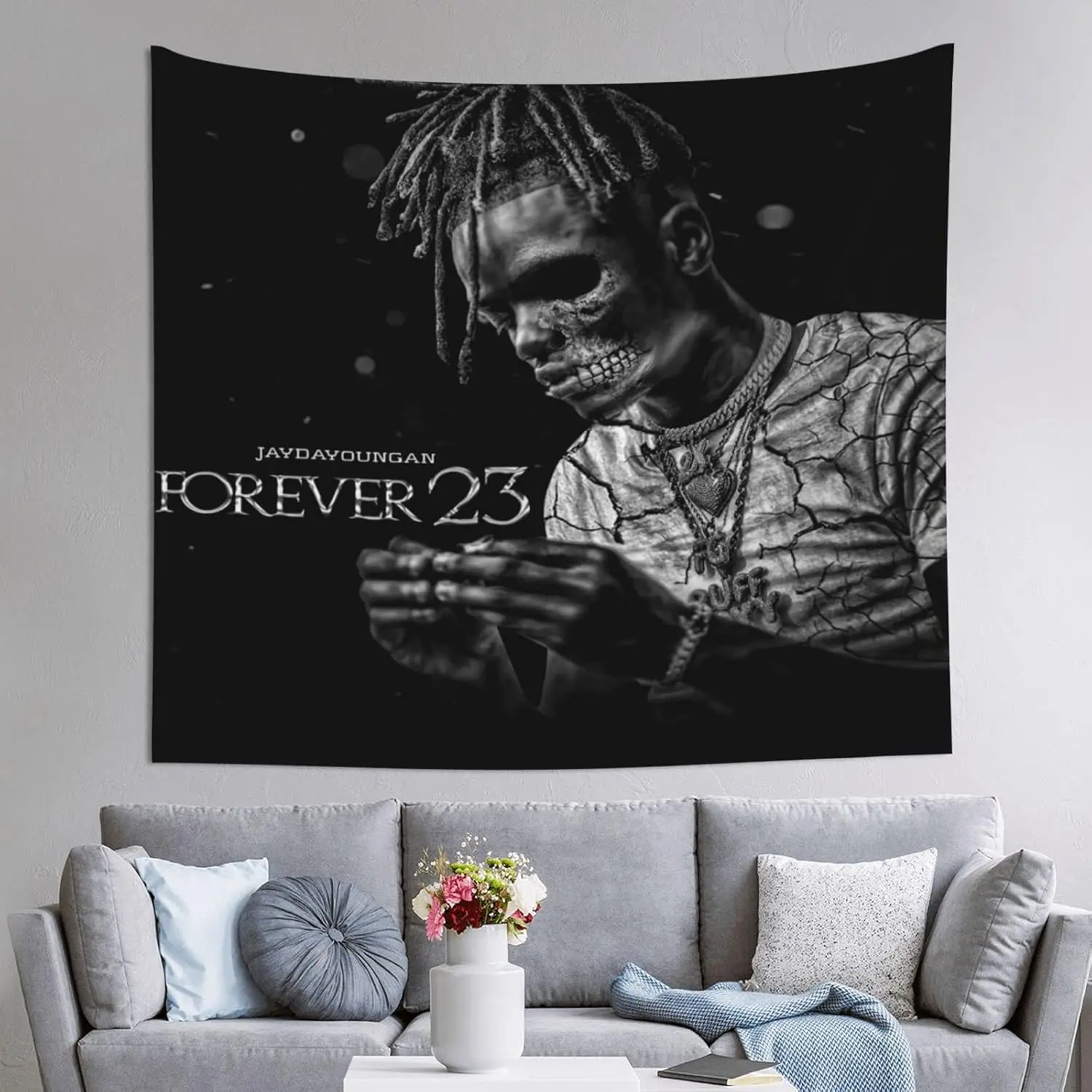 Jaydayoungan Forever Animals Print Vintage Cotton-Linen Cloth Tapestry Wall Hanging, Decorative Cotton-Linen Home Banner with Long-Lasting Dye for Living Room, Outdoor Spaces, Strong