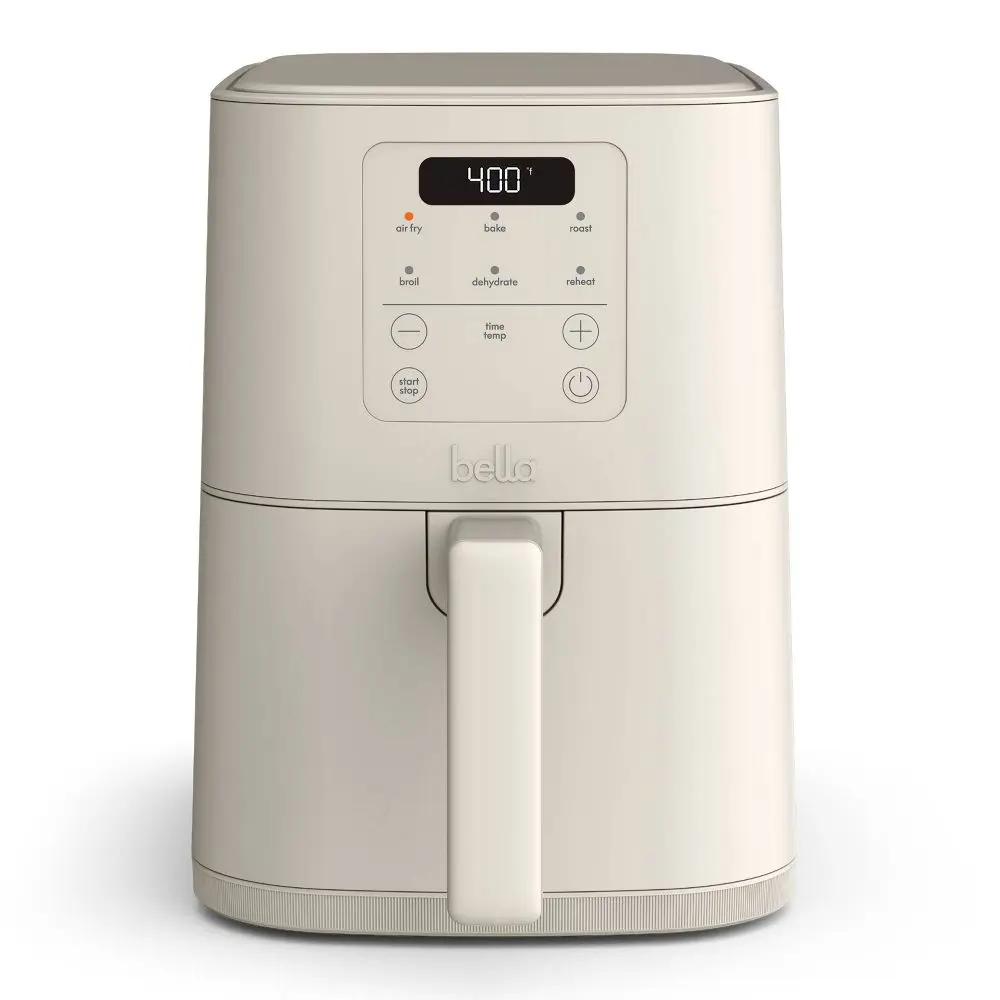 bella 4qt Slim Air Fryer: Small Beige Electric Fryer 1300W Plastic & Aluminum 7.27 lbs