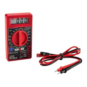 Digital Multimeter 7-Function Electric Tester for Home & Auto Use with Red Display & Test Leads