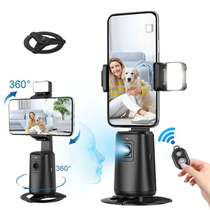 Auto Face Tracking Tripod, 360° Rotatable Auto Face Tracking Phone Holder, Portable Smart Body Shooting Camera Mount for Live Vlog, Video, Selfie