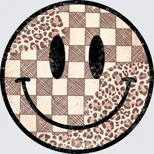 Smiley face retro Leopard checkered