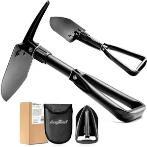 18'' Military Folding Camping Shovel, Offroad Survival High Carbon Steel Shovel (Black) AugTouf by toolant
