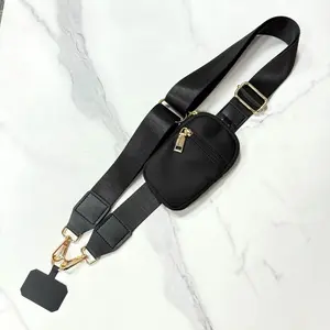 Unisex Phone Strap with Zippered Pouch - Adjustable Crossbody Strap with Removable Wristlet, Multifunction Phone Lanyard, Fashionable Design - Smartphone, Cellphone