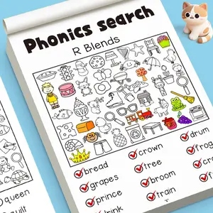 Reading Practice Book for Kids, Interactive Vocabulary Learning Activity, Early Reading Skills Development, Focus & Cognitive Skill Training, Alphabet Learning Chart, Learning Tool, Teaching Supplies