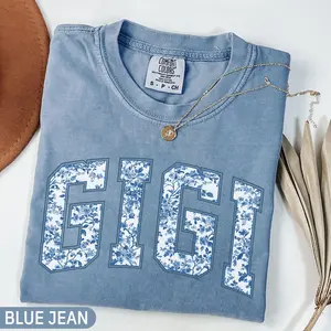 Comfort Colors Floral Gigi Shirt, Gift For Gigi, Grandma Shirt, Cute Gigi Tshirt, Mimi Announcement Graphic Tees, Grandmother Shirt, Floral Mom Outfit
