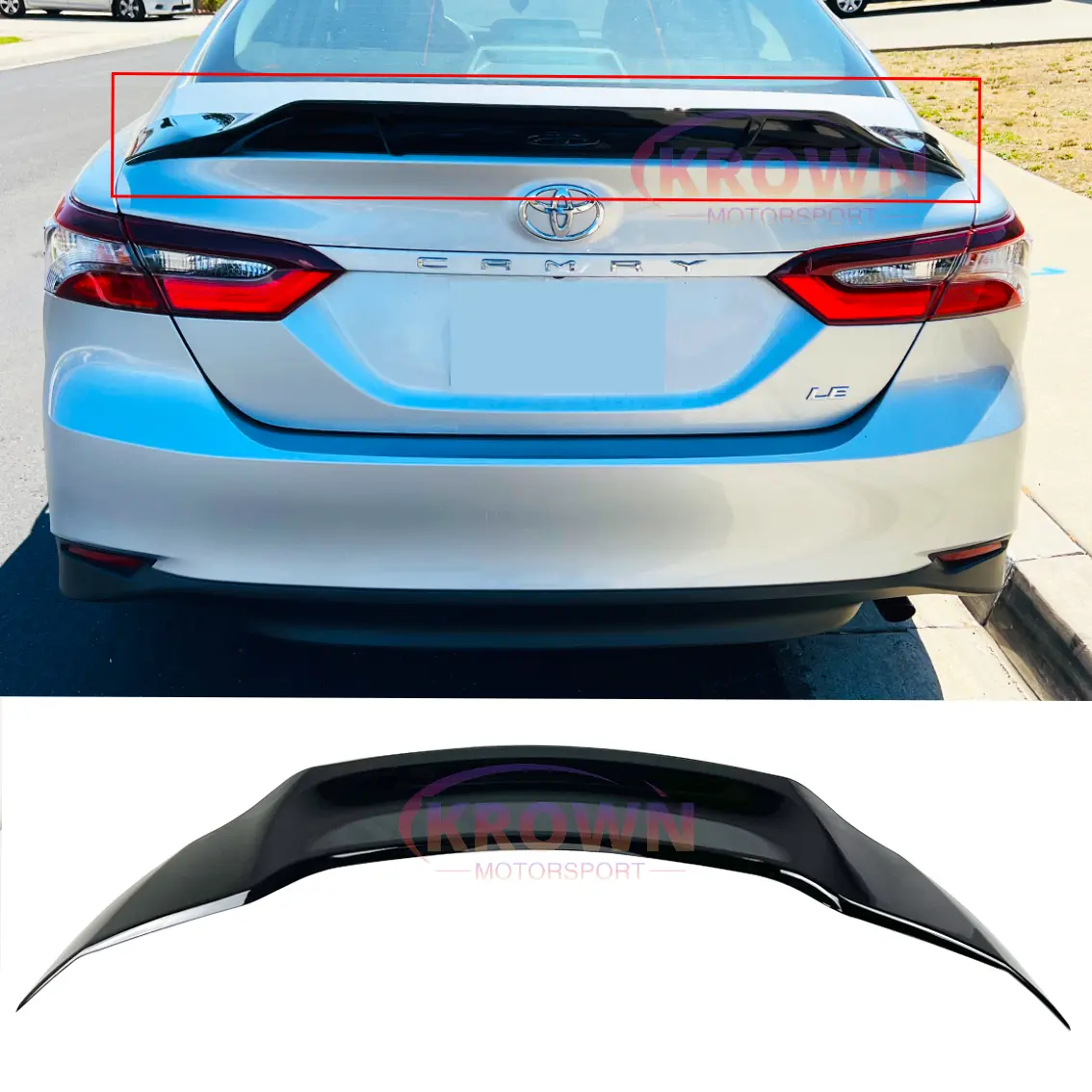FITS 2018-2023 TOYOTA CAMRY GLOSS BLACK HIGHKICK STYLE DUCKBILL TRUNK SPOILER WING