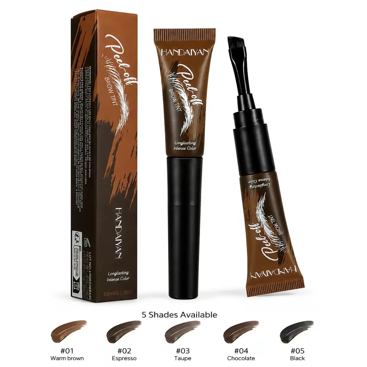 5-Color Tear-Off Brow Tint – Waterproof, Non-Fading, Long-Lasting Pigment for Precise Brow Definition & Effortless Wild Brow Looks - Easy-to-Use Makeup Tool for Women, Cosmetics, Eyebrow products