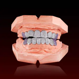 GBT Color Gemstone End Teeth Custom Moissanite Grillz