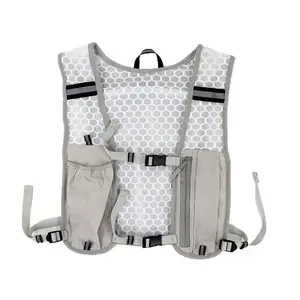 Unisex Running Hydration Vest, Lightweight Breathable Honeycomb Mesh Hydration Backpack with Water Bottle & Phone Pockets for Trail Running Cycling Marathon Hiking