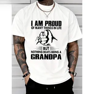 Proud Of Many Things In LifeNothing Being A Grandpa Monogrammed T-Shirt 100%  Cotton T Shirt