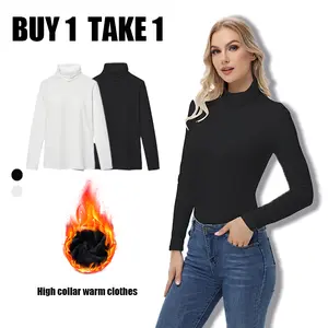 Women's Turtleneck Thermal Top Lightweight Warm Long Sleeve Shirt High Collar Warm Clothes Buy 1 Get 1 Offer