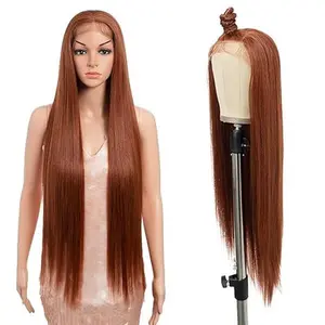 [Style Icon] 36” Super Long 13x4 Lace Frontal Wigs Free Part Lace Front Wigs with Baby Hair Ginger Color