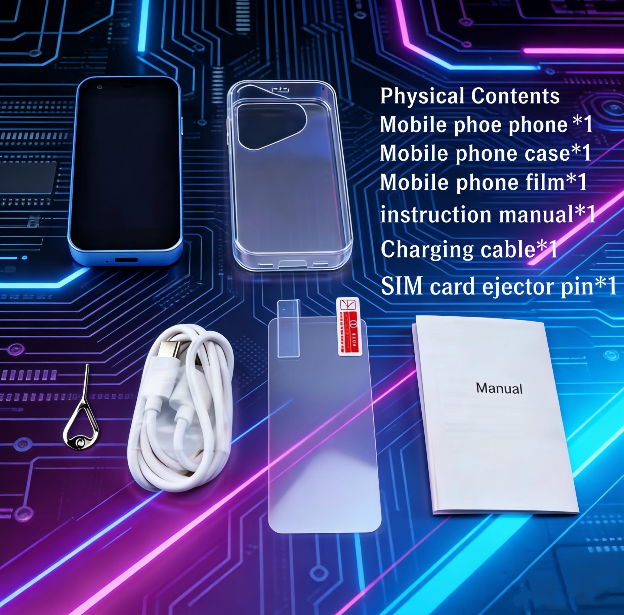 3-inch mini pocket smartphone with HD touch screen, 3G  Android 9 smartphone， 2+16GB RAM, dual SIM dual standby, 2MP+5MP dual camera, supports WiFi, Bluetooth, GPS, and calls.Suitable for children's portable phone