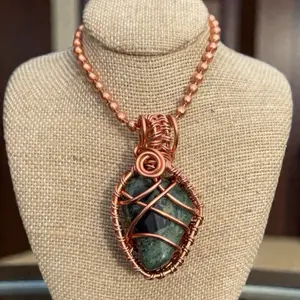 Juma Copper King Campbell Gemstone Kabamba Jasper 24” Copper Necklace